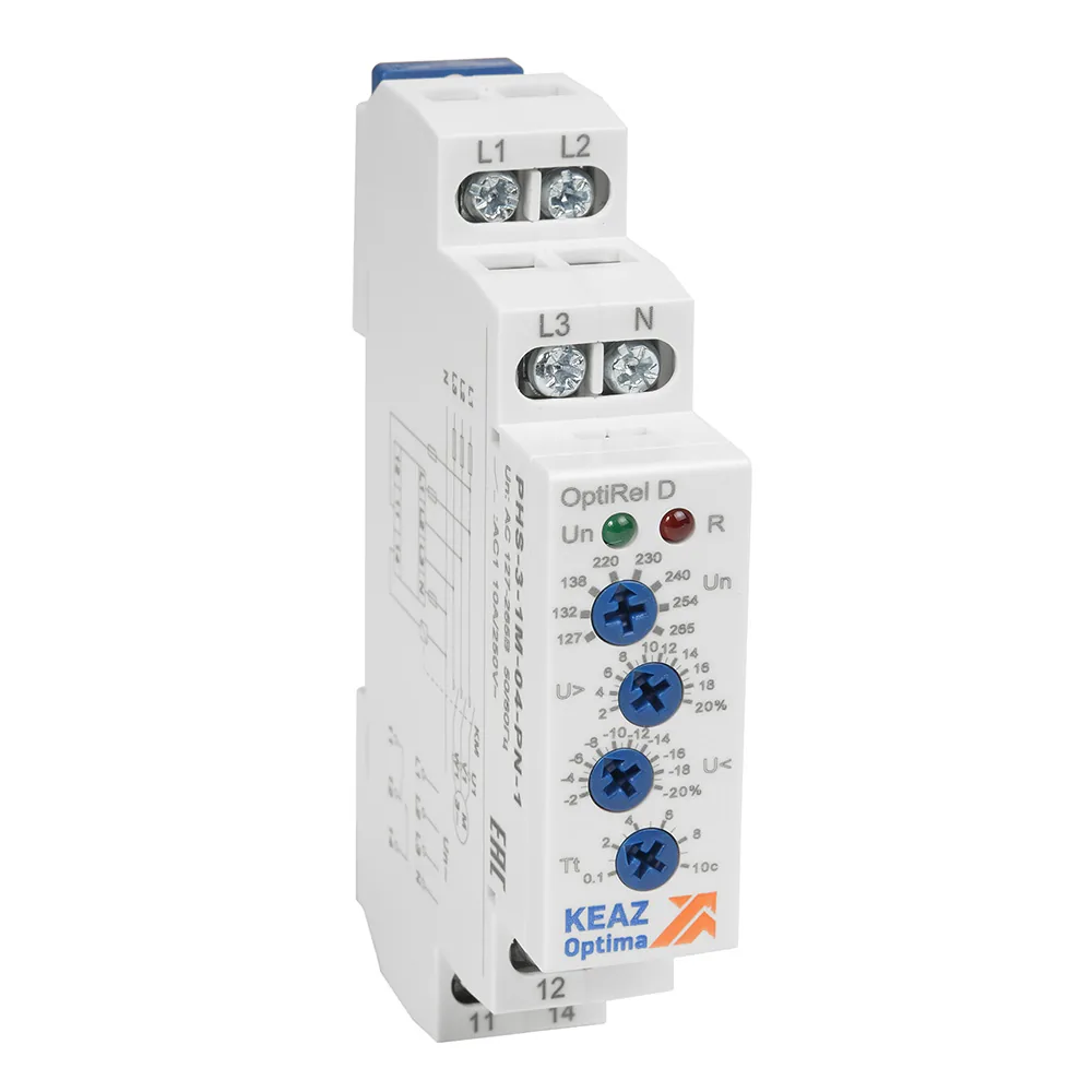 Реле контроля фаз КЭАЗ OptiRel D PHS-3-1M-04-PN-1 3Ф+N 1СО