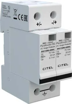 Устройство защиты от импульсных перенапряжений Citel DS132R-48DC (572102), защита сети 48В постоянного тока, 2 полюса