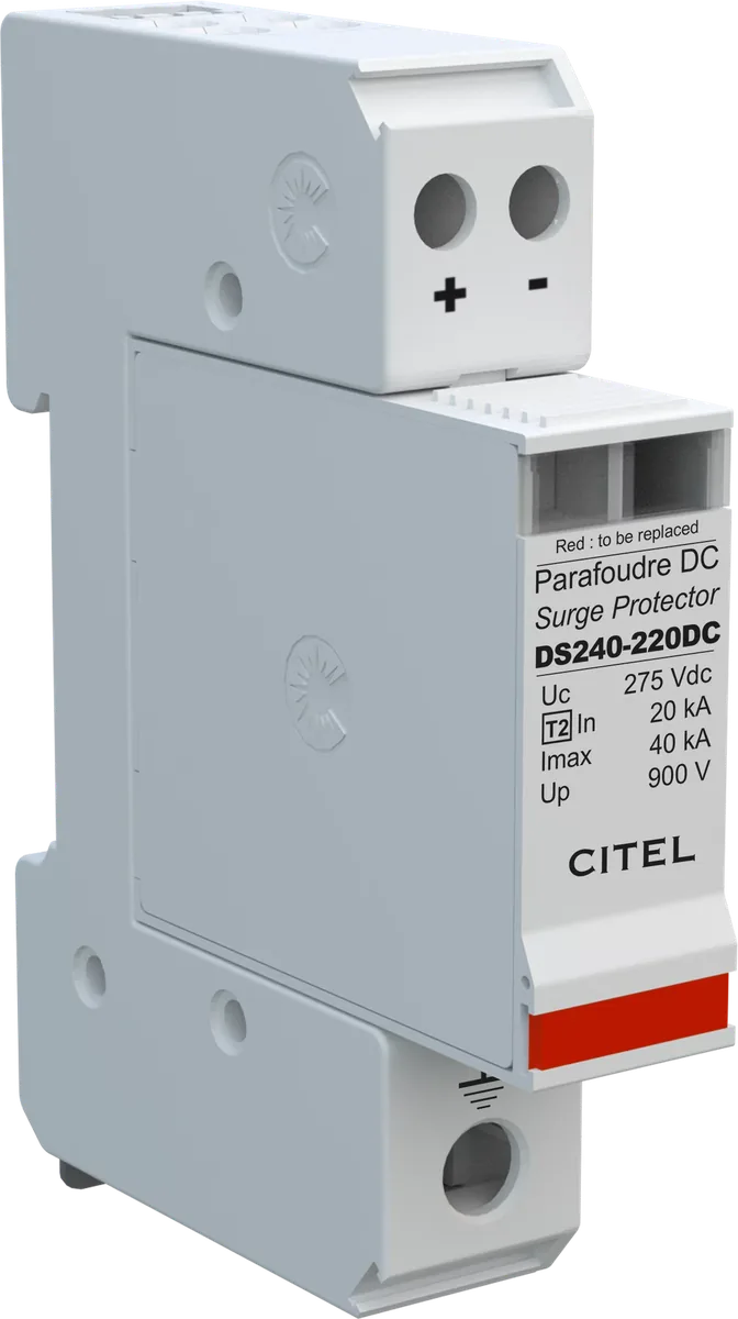 Устройство защиты от импульсных перенапряжений Citel DS240-220DC (310201), 2-полюсный, защита сети 220В постоянного тока