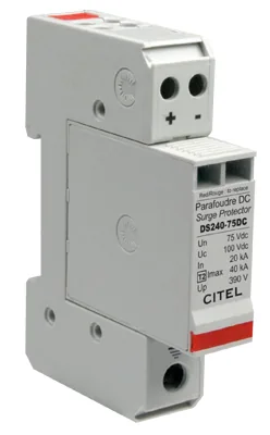 Устройство защиты от импульсных перенапряжений Citel DS240S-130DC (310811), 2-полюсный, защита сети 130В постоянного тока