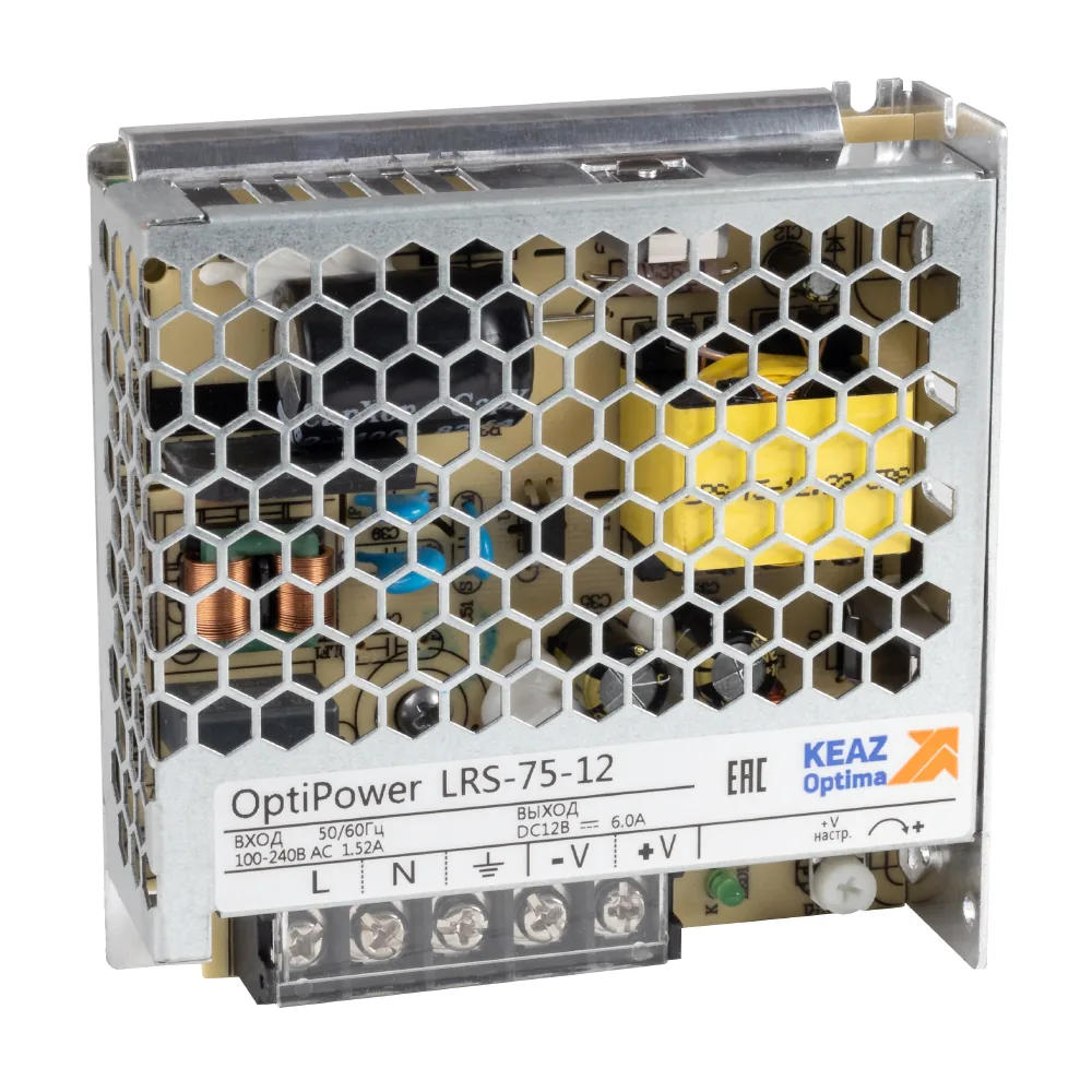 Блок питания панельный КЭАЗ OptiPower LRS 75-12 6A