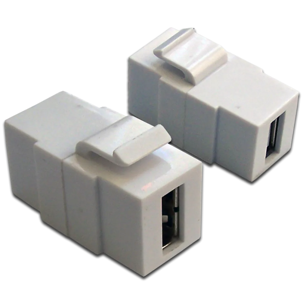 Модуль LANMASTER Keystone, USB 2.0, тип A, мама-мама, 180 градусов, белый