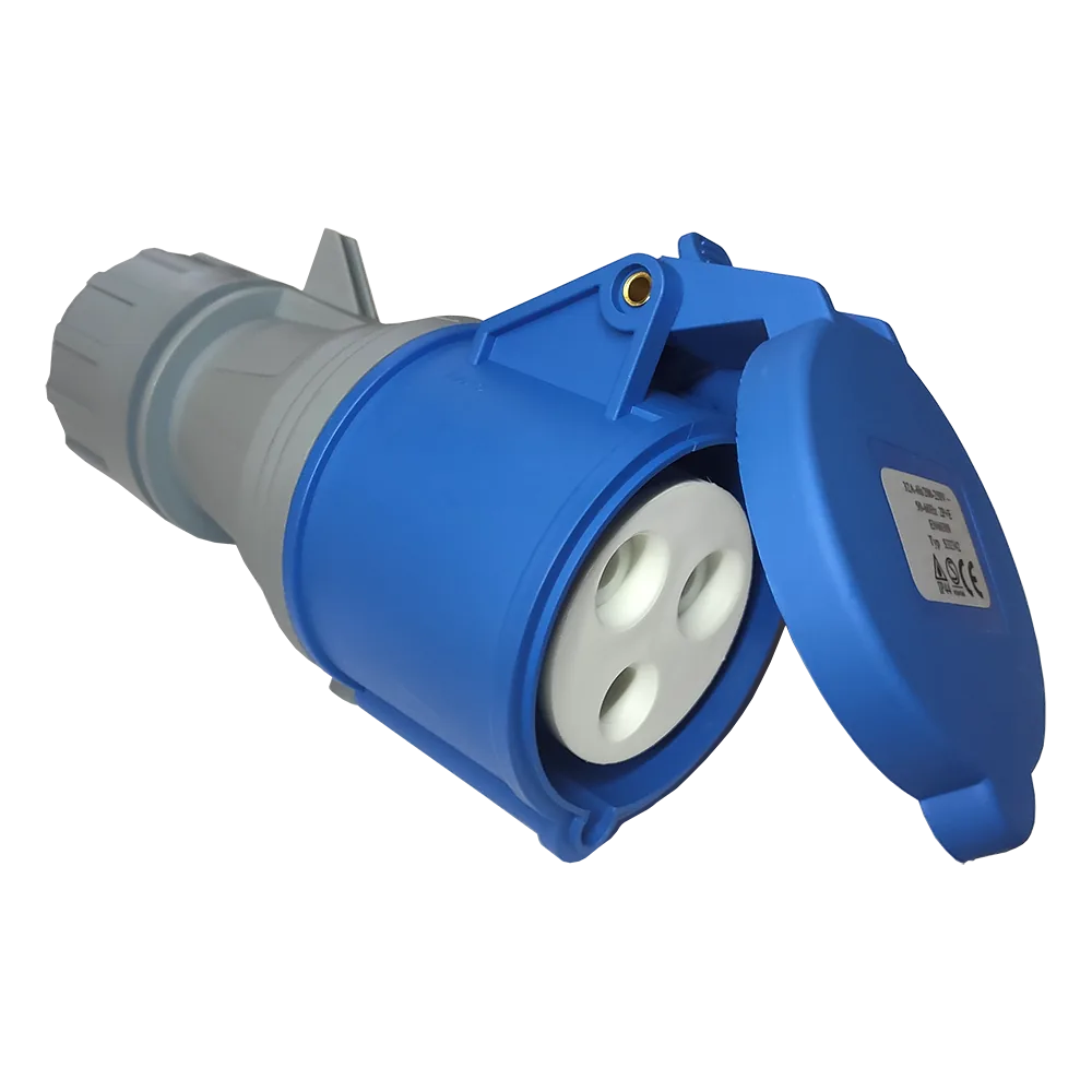 Розетка LANMASTER IEC 309 однофазная, 32 A, 250V, разборная, синяя